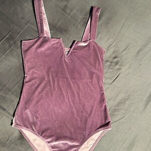 Purple Velvet Shiny Bodysuit